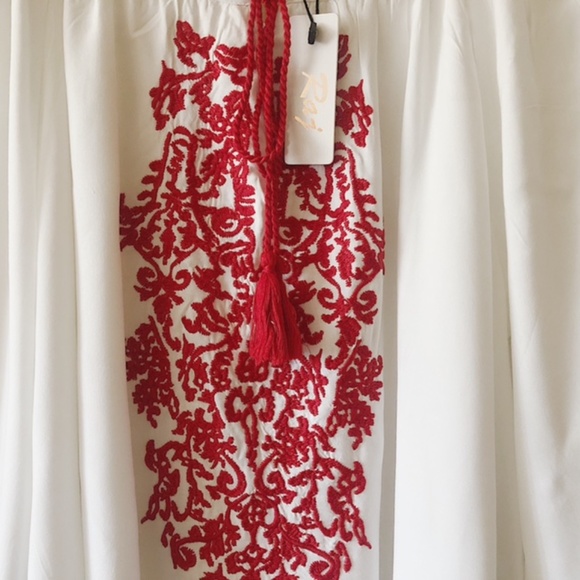 Raj White and Red Embroidered Dress - Picture 3 of 7